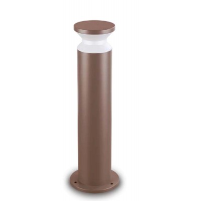 TORRE Sloupkové venkovní svítidlo, těleso hliník, povrch kávová, difuzor plast opál, pro žárovku 1x15W, E27, 230V, IP65, tř.1, rozměry d=180mm, h=600mm.