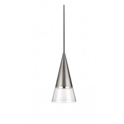 CONO Závěsné svítidlo, těleso kov, povrch nikl, pro žárovku 1x28W, GU10, 230V, IP20, tř.2, rozměry d=150mm, h=300mm, vč závěs kabelu l=2333mm, lze zkrátit.