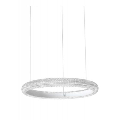 MIRACLE Závěsné svítidlo, základna kov, povrch bílá, difuzor plast s krystalovým efektem, LED 25W/3300lm, 37W/4900lm, 45W/6200lm, teplá 3000K, 230V, IP20, tř.2, rozměry dle typu.