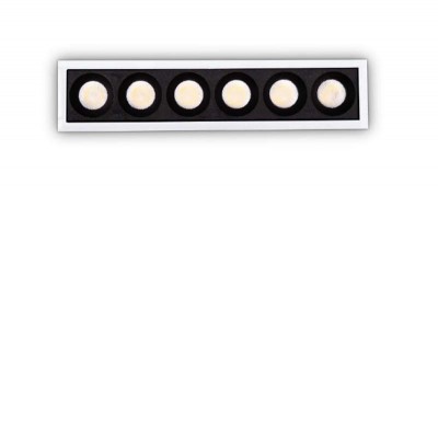 LIKA Stropní podhledové bodové buňkové svítidlo, těleso hliník, povrch bílá, LED 10W, 1000lm, teplá 3000K, Ra80, 230V, IP20, tř.2, rozměry 122x40x28mm.