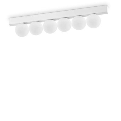 PING PONG Stropní přisazené svítidlo, těleso kov, povrch bílá, difuzor plast opál, LED 18W, 1500lm, teplá 3000K, 230V, IP20, tř.2, rozměry 435x90x60mm.