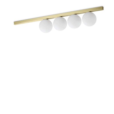 BINOMIE Stoprní přisazené svítidlo, těleso kov, povrch mosaz, difuzor sklo opál, pro žárovku 4x4W, G9, 230V, IP20, tř.2, rozměry 860x150x120mm.