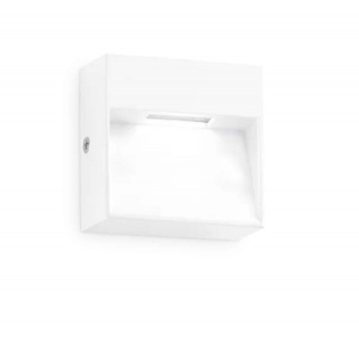 DEDRA Nástěnné venkovní svítidlo, těleso hliník, povrch bílá, dif plast, LED 1,5W, 160lm, teplá 3000K, 230V, IP65, tř.2, rozměry 100x100x30mm, svítí dolů.