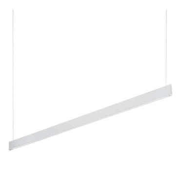 DESK WIDE Závěsné svítidlo, těleso hliník, povrch bílá, difuzor plast opál, LED 36W, 4000lm, teplá 3000K, 230V, IP20, tř.1, rozměry 1200x60x10mm, vč lankového závěsu l=2000mm lze zkrátit.