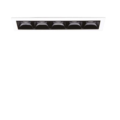 LIKA Stropní podhledové bodové buňkové svítidlo, těleso hliník, povrch černá, rámeček bílá, LED 5,5W/12W/20W, teplá 2700K, Ra80, 230V, IP20, tř.2, rozměry dle typu.