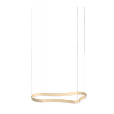 WAVES Závěsné svítidlo, lustr, základna kov černá, těleso kov povrch zlatá, dif plast opál. LED 45W, 6350lm, teplá 3000K, 230V, IP20, tř.2, rozměry 1254x50x663mm, vč. závěs lanka l=2093mm, lze zkr.