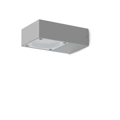 SIRIO Nástěnné venkovní svítidlo, těleso hliník, povrch šedá, krycí sklo čiré, pro žárovku 1x9W, GX53, 230V, IP65, tř.1, rozměry 100x50x160mm.
