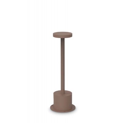 TOFFEE Stolní venkovní lampa, těleso hliník, povrch kávová, difuzor plast opál, LED 8W, 800lm, teplá 3000K, nabíjení USB-C, výdrž cca 4 hodiny, IP65, rozměry d=80mm, h=500mm.