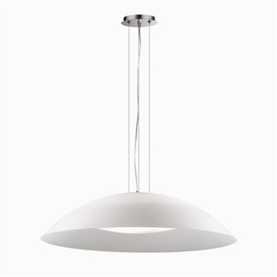 LENA Závěsné svítidlo, stropní krytka kov, povrch chrom, stínítko, horní sklo bílá, dolní sklo opál mat, pro žárovku 3x60W, E27, 230V, IP20, sklo d=740mm, h=290, vč lank závěsu l=1200mm, lze zkrát