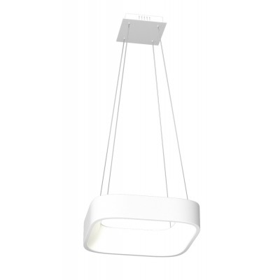 TOPAJA závné svítidlo, kov, bílá, dif plast opál, LED 36W, smart TUYA, Matter, Zigbee 3.0, dálk ovl. (souč) nebo tel  CCT nast teplota teplá 2700K-denní 6500K, stmív, 230V, 450x450x125mm, záv l=1200mm