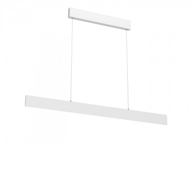 LISTON závné svítidlo, kov, bílá, dif plast opál, LED 18W, smart TUYA, Matter, Zigbee 3.0, dálk ovl. (souč.) nebo tel.  CCT nast teplota teplá 2700K-denní 6500K, stmív, 230V, 1185x15x150mm, záv l=1200mm
