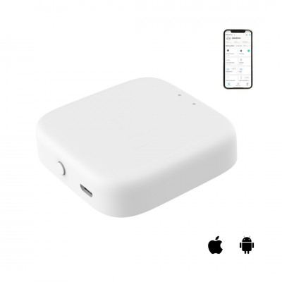 NEO BRIDGE PRO Brána, gateway, bridge pro smart systém Tuya, WiFi 2.4GHz, Zigbee 3.0,v3, Bluetooth, pro komunikaci čidel a spotřebičů a Google Assistant, Alexa, napájení microUSB, 5V, IP20, rozměry 61x61x16mm