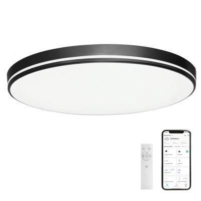 NEO LITE AREAS, TUYA, LED 24W, 48W, CCT Stropní svítidlo, základna kov, povrch bílá, černá, kávová, difuzor plast opál, LED 24W, 48W, dálk ovl. Beacon (včetně), nebo telefon TUYA WiFi, stmívatelné,  nast CCT  teplá 2700K - denní 6400K, Ra80, 230V, IP20,