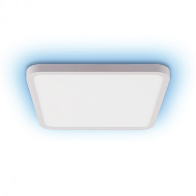 TUDO Stropní svítidlo, kov, bílá, dif plast opál, LED 50W, 3200lm, smart TUYA, WiFi, dálk ovl. Beacon (souč) nebo mob. tel. CCT nast teplá 2700K-denní 6500K, RGB, stmív 230V, 400x400x35mm