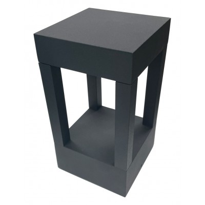 LITE CUBE Sloupkové venkovní svítidlo, kov, černá, difuzor plast LED 10W, 800lm, dálk ovl nebo smart telefon Tuya, WiFi, nast teplota CCT teplá 2700K - denní 6500K, stmív, RGB, 230V, IP67, 110x110x200mm.
