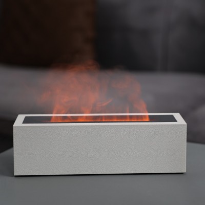 IMMAX FLAME Aroma difuzér a zvlhčovač vzduchu s imitací plamene (žlutá/modrá), povrch bílá, 10W, objem nádoby 200ml, výstup mlhy: přibližně 30-40 ml/hod, 5V, rozměry 320x85x86mm.