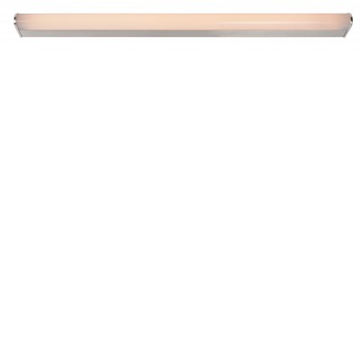 JASPER Nástěnné svítido, materiál kov, povrch nikl mat, difuzor plast opál, LED 16W, 860lm, teplá 3000K, 230V, IP44, tř.2, rozměry 588x40x78mm.