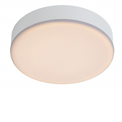 CERES Stropní, podhledové svítidlo, těleso kov, povrch bílá, difuzor plast opál, LED 30W, 2270lm, teplá 3000K, 230V, stmívatelené, zvýšené krytí IP44, tř.2., rozměry d=215mm, h=46mm.