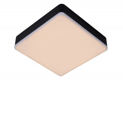 CERES Stropní podhledové svítidlo, těleso kov, povrch černá/bílá, difuzor plast opál, LED 30W, 2283lm, teplá 3000K, 230V, stmívatelené, zvýšené krytí IP44, tř.2., rozměry 215x215mm, h=46mm.