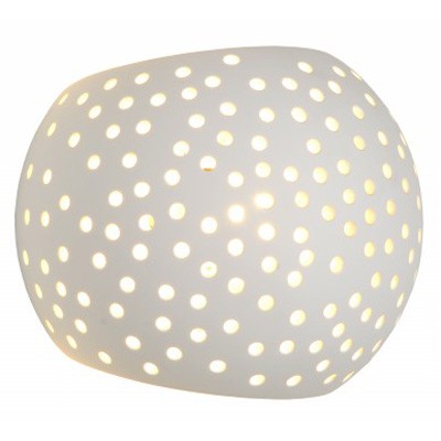 GIPSY Nástěnné svítidlo kulovité, těleso sádra, barva bílá, pro žárovku 1x40W, G9, 230V, IP20, tř.1. rozměry 130x150x128mm, svítí nahoru/dolů