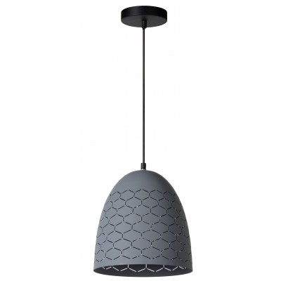 GALLA Závěsné svítidlo, lustr, těleso kov, povrch šedá, pro žárovku 1x60W, E27, 230V, IP20, rozměry d=240mm, h=255mm, vč. závěs kabelu h=1820mm, lze zkrátit.