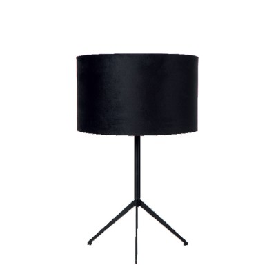TONDO Stolní lampa, těleso kov, povrch černá/zlatá, stínítko textil černá, pro žárovku 1x60W, E27, 230V, IP20, tř.2, rozměry stínítka: d=300mm, h=180mm, lampy: h=480mm, vypínač na kabelu.