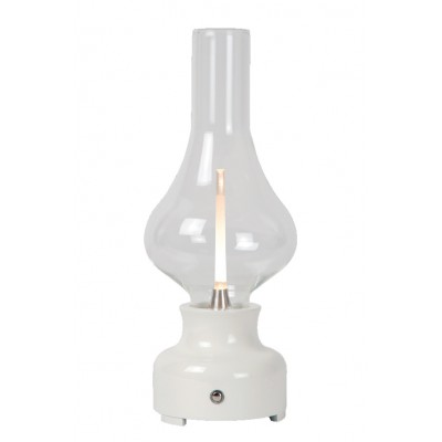 PETROL TL 2W na batrie Stolní lampa na baterie, těleso plast bílá, krycí sklo čiré, LED 2W, teplá 3000K, 122lm, stmív. pomocí spínače na tělese, 230V, IP20, tř.3, rozměry d=120mm, h=300mm, pomocí microUSB lze nabíjet.