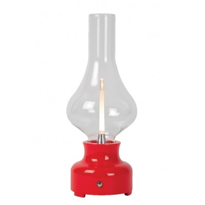 PETROL TL 2W na batrie Stolní lampa na baterie, těleso plast červená, krycí sklo čiré, LED 2W, teplá 3000K, 122lm, stmív. pomocí spínače na tělese, 230V, IP20, tř.3, rozměry d=120mm, h=300mm, pomocí microUSB lze nabíjet.