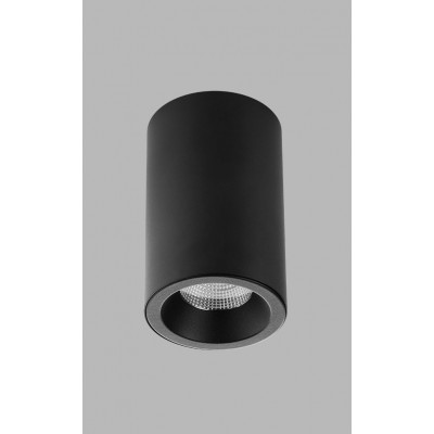 TUBUS Stropní, bodové svítidlo, těleso kov, povrch černá/bílá, LED 9W, 735lm, přepín CCT teplota teplá 3000K-neutrální 4000K, stmív. DALI-PUSH/DALI TW/TRIAC dle typu, vyzař. úhel 60°, UGR<19, Ra90, 230V, IP20, rozměry d=85mm, h=143mm.