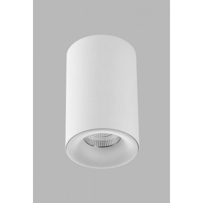 TUBUS Stropní, bodové svítidlo, těleso kov, povrch bílá, LED 9W, 735lm, TW nast. CCT teplota teplá 3000K-neutrální 4000K, stmív. DALI, vyzař. úhel 60°, UGR<19, Ra90, 230V, IP20, rozměry d=85mm, h=134mm.