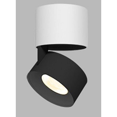 KLIP ON LED 11W Stropní přisazené bodové svítidlo, nastavitelný směr svícení, těleso hliník, povrch bílá/černá, LED 1x11W, 770lm, teplá 3000K, Ra80, stmív DALI/PUSH, 230V, IP20, rozměry d=77mm, výška: 98,5mm