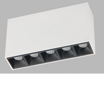 LINEAR ON LED 5x2W/10x2W Stropní přisazené bodové svítidlo, těleso hliník, povrch bílá/černá, LED 5x2W/10x2W, teplá 3000K, 230V, IP20, rozměry dle typu.