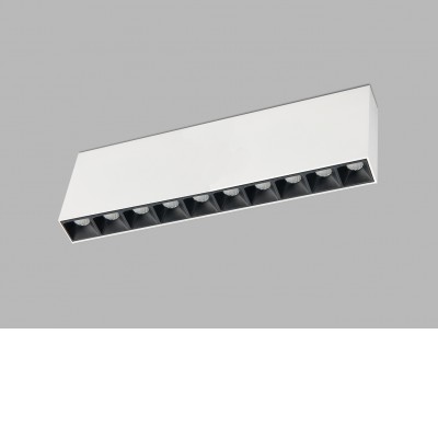 LINEAR ON LED 10x2W Stropní přisazené bodové svítidlo, těleso hliník, plast, povrch černá, LED 10x2W, 2100lm, teplá 3000K, 230V, IP20, rozměry 270x81x34,5mm