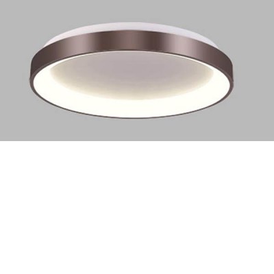 BELLA SLIM Stropní svítidlo, těleso hliník, povrch kávová, difuzor plast opál, LED 60W, 4200lm, přepín teplota CCT teplá 3000K, neutrální 4000K, stmív. TRIAC, 230V, IP20, rozměry d=780mm, h=60mm.