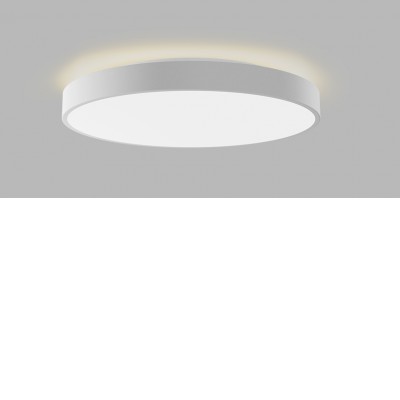 RINGO Stropní svítidlo, hliník, bílá, dif plast opál, LED 80W+12W, 6900lm, TW nast. teplota CCT teplá 3000K- neutrální 4000K, stmív. DALI, Ra90, 230V, IP20, rozměry d=800mm, h=90mm, svítí nahoru/dolů