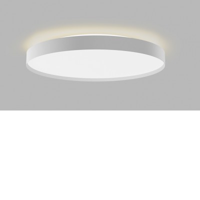 TORO Stropní svítidlo, hliník, bílá, dif plast opál, LED 32W+8W, 3000lm, nast. teplota CCT teplá 3000K- neutrální 4000K, stmív. DALI-PUSH, Ra90, 230V, IP20, rozměry d=400mm, h=85mm, svítí nahoru/dolů