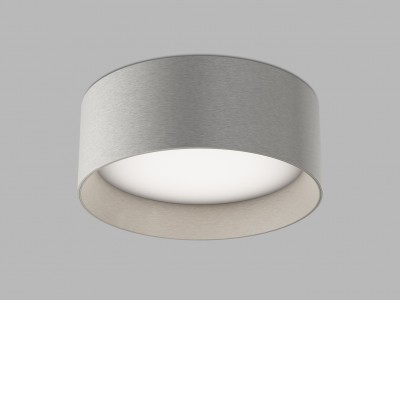 ZETA ON Stropní svítidlo, hliník, povrch nikl, dif plast opál, LED 25W, 2250lm, teplá 2700K, stmívání DALI/PUSH, UGR<19, Ra90, 230V, IP20, rozměry d=210mm, h=80mm