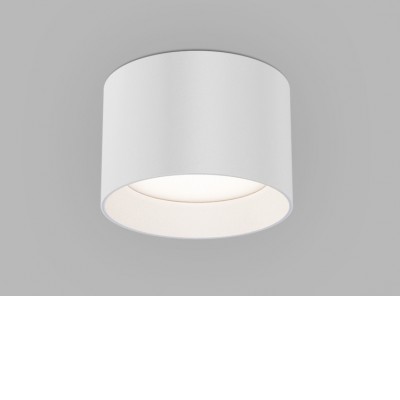 ZETA ON Stropní svítidlo, hliník, bílá, dif plast opál, LED 15W, 1350lm, TW nast. teplota CCT  teplá 3000K-neutr. 4000K, dle provedení stmív. Casambi, Ra90, 230V, IP20, rozměry d=140mm, h=70mm.