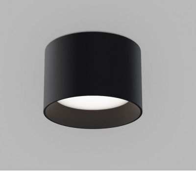 ZETA ON Stropní svítidlo, hliník, bílá/černá, dif plast opál, LED 15W, 1350lm, TW Tunnable white nast. teplota CCT  teplá 3000K-neutr. 4000K, dle provedení stmív. DALI/CASAMBI/ZigBee, Ra90, 230V, IP20, rozměry dle typu.
