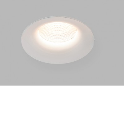 SPOT II C Stropní podhledové bodové svítidlo, hliník, bílá, LED 9W, 735lm, TW nast. teplota CCT teplá 3000K-neutrální 4000K, stmív. DALI, vyzař. úhel 60°, UGR<19, Ra90, 230V, do koupelny IP44, d=82mm, h=52mm.