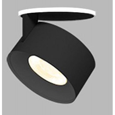 KLIP LED 11W Stropní podhledové bodové svítidlo vyzař úhel 30°, nastavitelný sklon svícení 90°, hliník, povrch bílá/černá, LED 11W, 770lm, teplá 3000K, Ra80, 230V, IP20, rozměry d=77mm, h=77mm