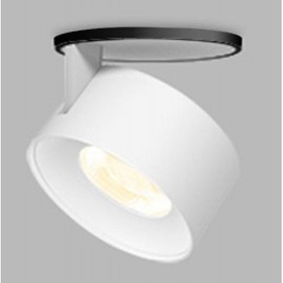 KLIP LED 11W Stropní podhledové bodové svítidlo vyzař úhel 30°, nastavitelný sklon svícení 90°, hliník, povrch černá/bílá, LED 11W, 770lm, teplá 3000K, Ra80, stmívání TRIAC, 230V, IP20, rozměry d=77mm, h=77mm