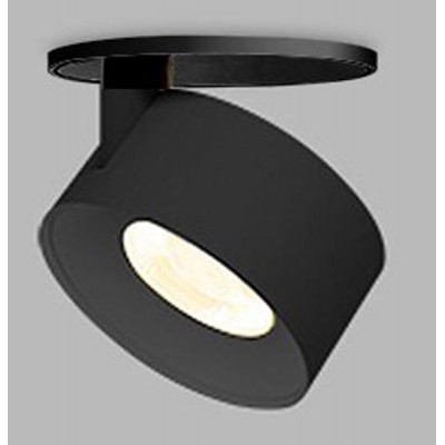 KLIP LED 11W Stropní podhledové bodové svítidlo vyzař úhel 30°, nastavitelný sklon svícení 90°, hliník, povrch černá/černá, LED 11W, 770lm, teplá 3000K, Ra80, stmív CASAMBI, 230V, IP20, rozměry d=77mm, h=77mm