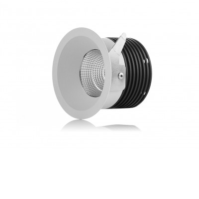 SPOT II B Stropní podhledové bodové svítidlo, těleso hliník, bílá, LED 9W, 735lm, teplá 2700K, vyzař. úhel 60°, UGR<19, Ra90, 230V, do koupelny IP44, rozměry d=82mm, h=52mm.