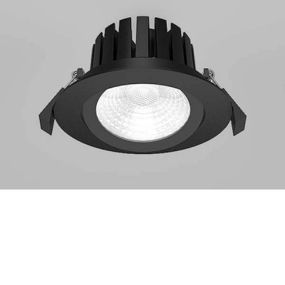 MAX Vestavné, stropní svítidlo, nastavitelný směr svícení, těleso hliník, povrch černá, LED 8W, 735lm, neutrální 4000K, 230V, IP65, rozměry d=80mm, h=30mm.