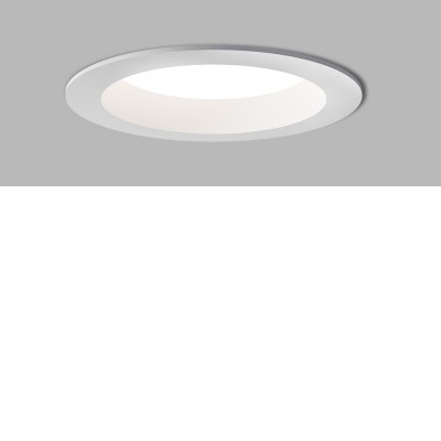 KAPA Stropní podhledové svítidlo, hliník, bílá, LED 12W, 1350lm, nast. teplota CCT teplá 3000K-neutrální 4000K, vyzař. úhel 90°, Ra80, 230V, IP54, rozměry d=145mm, h=53mm.