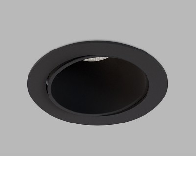ZERO Stropní podhledové bodové svítidlo, výklopné +-30°, těleso plast černá, LED 8W, 880lm, CCT nast. teplota teplá 3000K-neutr 4000K, Ra90, stmív. TRIAC, 230V, IP54, rozměry d=106mm, h=84mm.