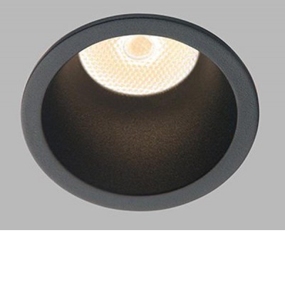 RAY M, B Vestavné zápustné svítidlo, kruh, těleso hliník, povrch černá, difuzor plast, LED 10W, 850lm, teplá 3000K, Ra80, stmívatelné CASAMBI, 230V, do koupelny IP44, rozměry d=75mm, h=85mm