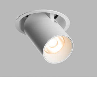 HIDE Stropní podhledové bodové svítidlo, vyklopení až 90°, těleso hliník, bílá, LED 20W, 1800lm, teplá 3000K, stmív. TRIAC, vyzař. úhel 50°, UGR<19, Ra90, 230V, IP20, rozměry d=100mm, h=111mm.