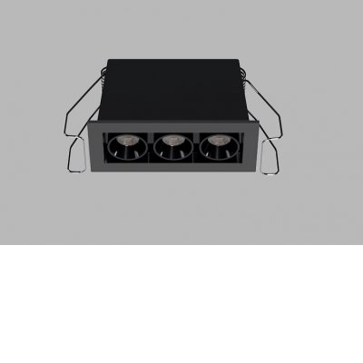 RIVA MINI Podhledové bodové svítidlo, hliník, rámeček černá, buňky černá, LED 6W, 480lm, přepín CCT teplá 2700K/3000K/neutr 4000K, stmív, TRIAC, Ra90, UGR<19, 230V, IP20, rozměry 69x40x31mm.